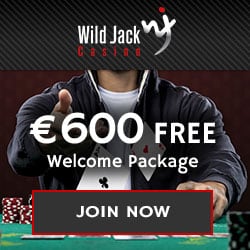 Wild Jack Casino 100 free spins + 300% match bonus up to €600