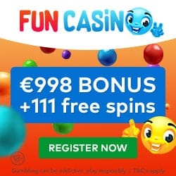 Fun Casino 11 FS gratis plus 100 free spins and €998 welcome bonus