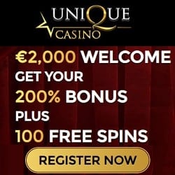 Unique Casino bonus banner 250 x 250