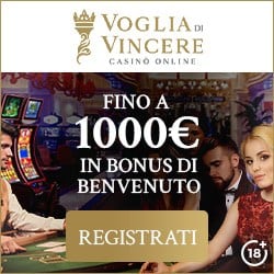 VogliadiVincere.it €1000 gratis bonus & free spins