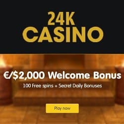 24KCasino 100 free spins and €/$2,000 welcome bonus