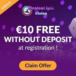 Magical Spin Casino 10 EUR exclusive bonus banner