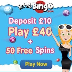 Rehab Bingo Casino 60 free spins NDB and £40 free bonus