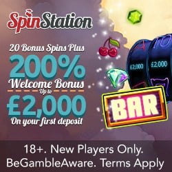 Spin Station Casino 375% up to £3000 bonus and 100 gratis spins