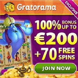 Gratorama Casino – 7€ free bonus money or 70 gratis spins – no deposit!