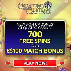 Play 700 free spins on Microgaming slots at Quatro Casino!