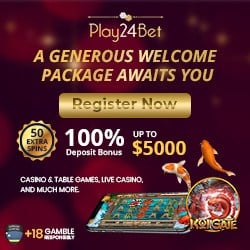 Play24Bet Casino 30 free spins, no deposit bonus, promo codes