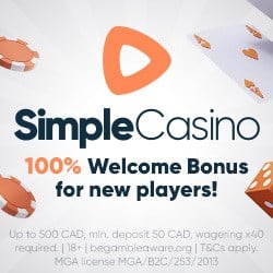 Simple Casino Review: 100% bonus, fast payout, no wagering