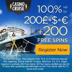 100% bonus and 200 free spins!