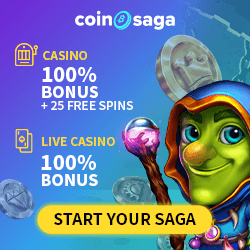 CoinSaga Casino new bonus banner