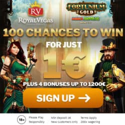 Royal Vegas 80 chances for $1 deposit