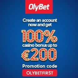 OlyBet Casino - 100% up to €200 Bonus and Free Spins - review