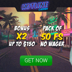 Hotline Casino 20 free spins on registration - no deposit bonus