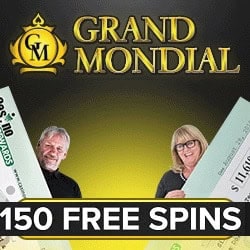 Grand Mondial Casino 150 free spins bonus on Mega Moolah