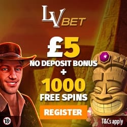 LVBet Casino €5 GRATIS + 1000 free spins + €1000 exclusive bonus