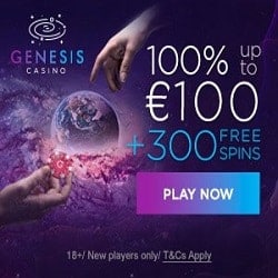 Genesis Casino [register & login] 300 free spins + €1000 bonus offer