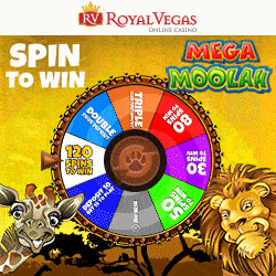 Play 120 gratis spins on MEGA MOOLAH jackpot slot!