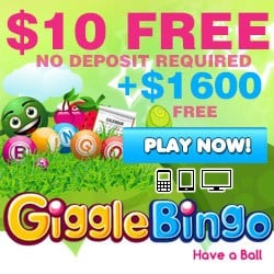 Giggle Bingo Casino €10 free spins (NDB) and €1,600 welcome bonus