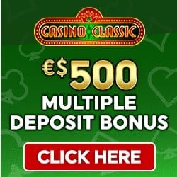 Casino Classic 50 free spins and $/€500 multplie deposit bonus