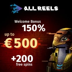 150% bonus and 200 freespins