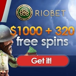 RioBet Casino Online: $1000 gratis + 320 free spins + no deposit bonus