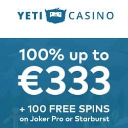 100 gratis spins and €300 free bonus on sign up