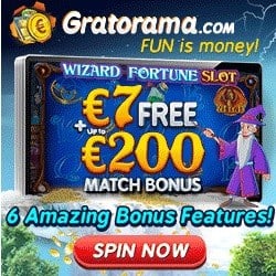 Gratorama Casino €7 no deposit needed + 100% welcome bonus