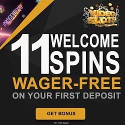 Videoslots 11 free spins (on deposit) & 100% up to €200 bonus