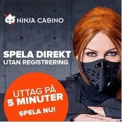 Ninja Casino 500 free spins (ilmaiskierrosta) bonus for Sweden/Finland