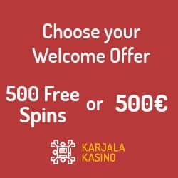 Karjala Kasino 100 free spins no deposit bonus for new players