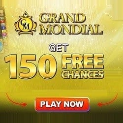 How to claim 150 free spins on Mega Moolah at Grand Mondial Casino?