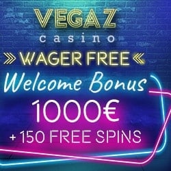 Get 100% bonus on your first deposit to Vegaz!