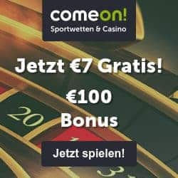 ComeOn 7€ gratis freispiele bonus ohne einzahlung