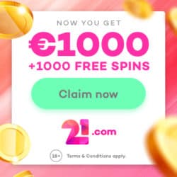 21.com free spins