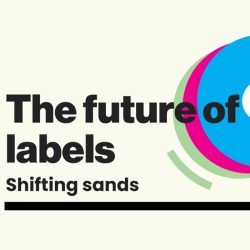 Innovative future of music labels focusing on industry evolution and digital transformation, featuring vibrant colors and modern design elements to capture attention and SEO relevance.