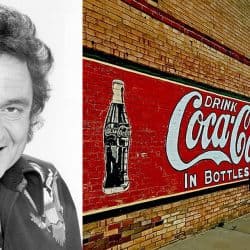 Vintage Coca-Cola mural on brick wall with branding in bottles, historic advertising art, retro soda ad, classic beverage promotion, nostalgic Coca-Cola sign for collectors.