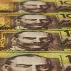closeup of Australian dollar bills