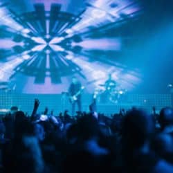 large scale music concert with visual projection