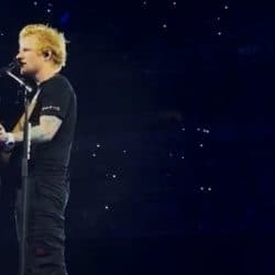 Ed Sheeran performs live.