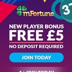 mFortune Mobile Casino - £5 FREE no deposit bonus for UK