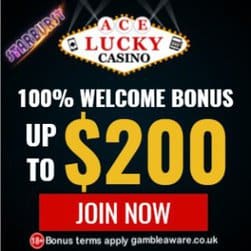 Ace Lucky Casino - 100% Bonus + €200 Gratis Money + Free Spins