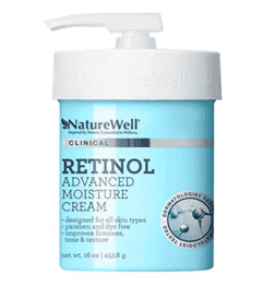 Bottle of retinol for stretch marks body lotion