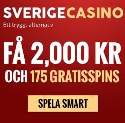 Sverige Casino 175 gratis spins + 2,000 SEK free bonus for Sweden