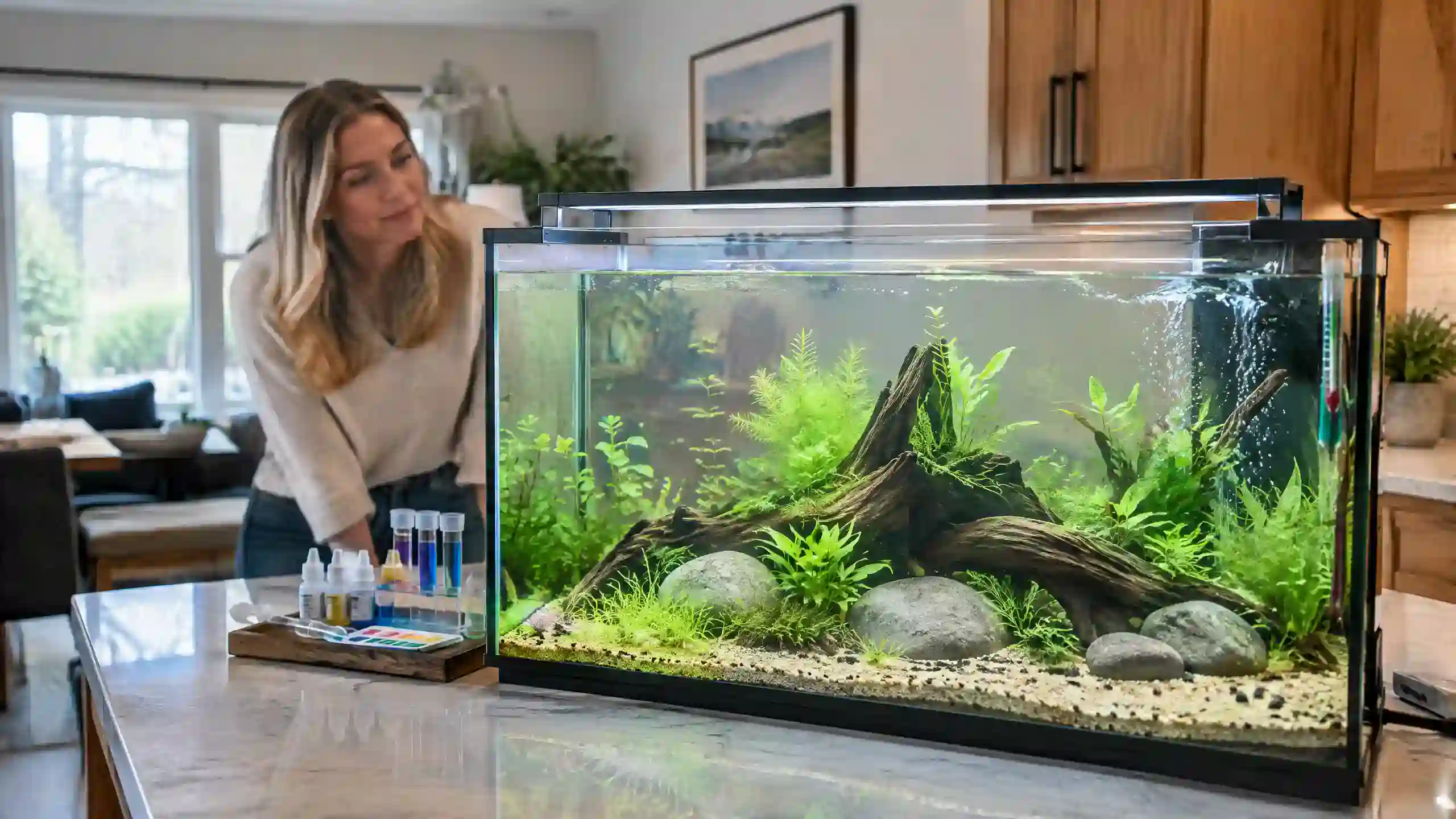 New freshwater aquarium being cycled before adding fish in Novi MI