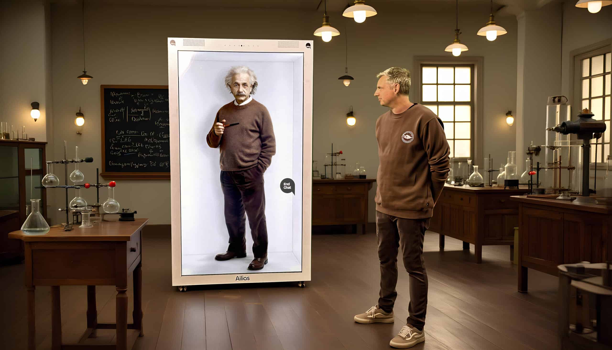 Fully conversational Einstein Hologram from Ailias