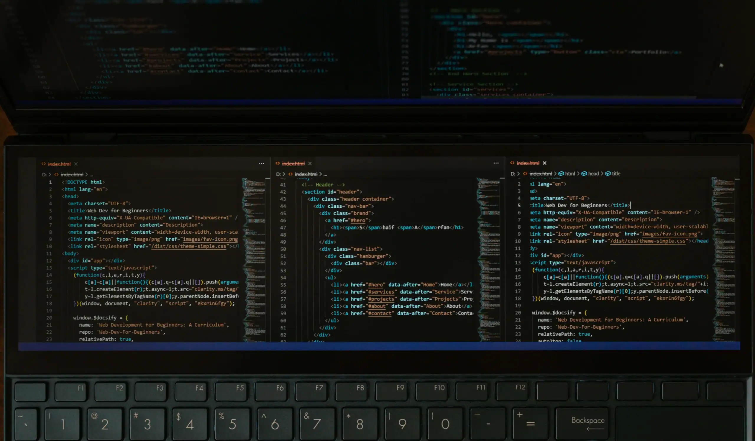 Lots of code to review on screen