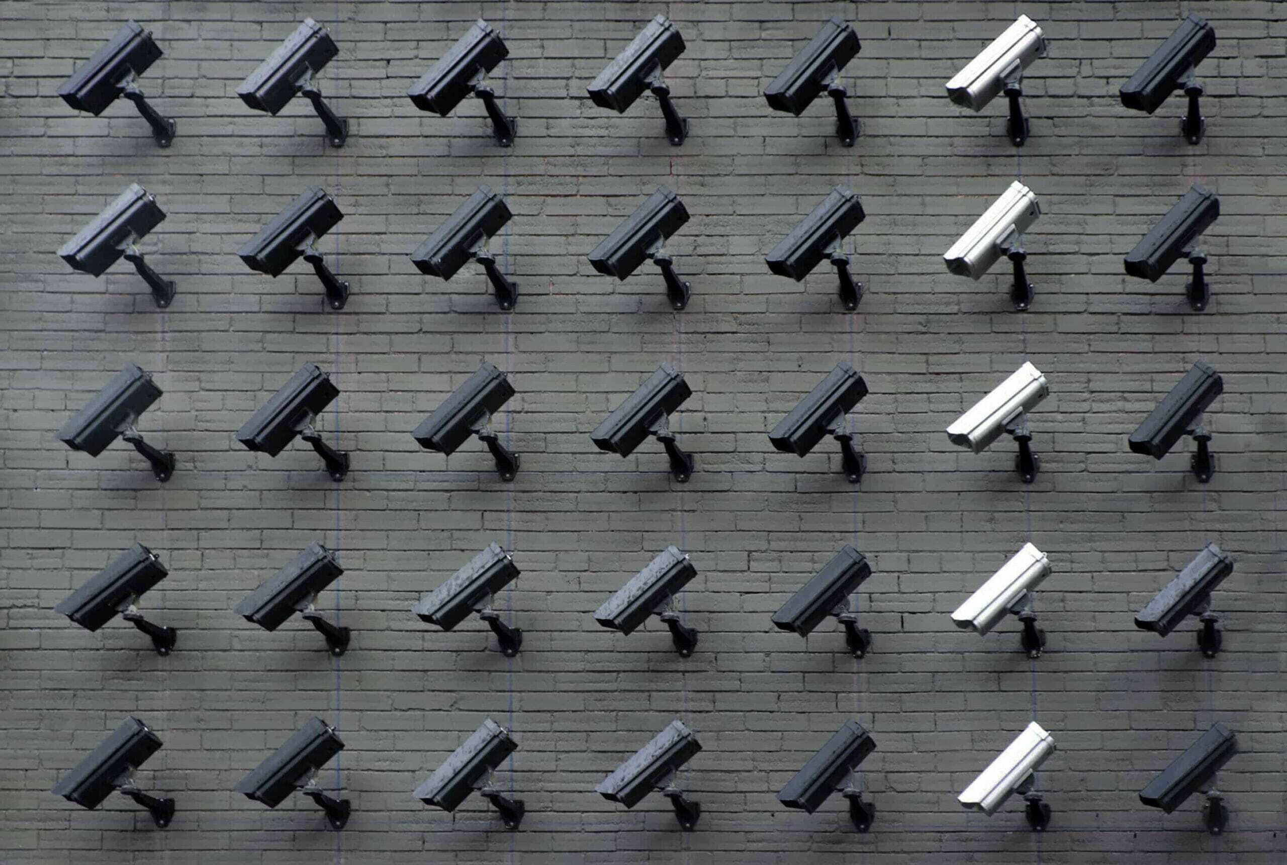 Surveillance camera wall
