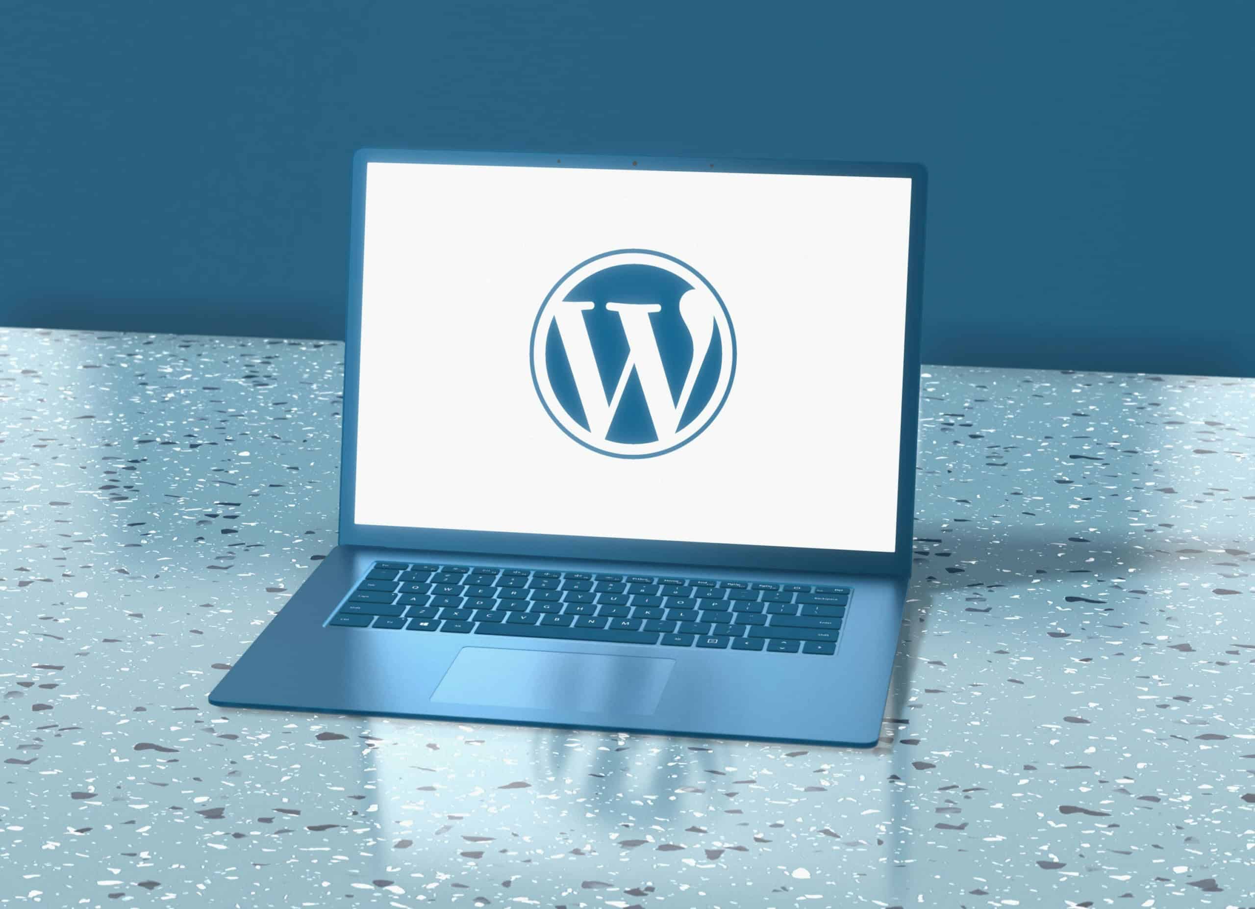 WordPress logo on a laptop