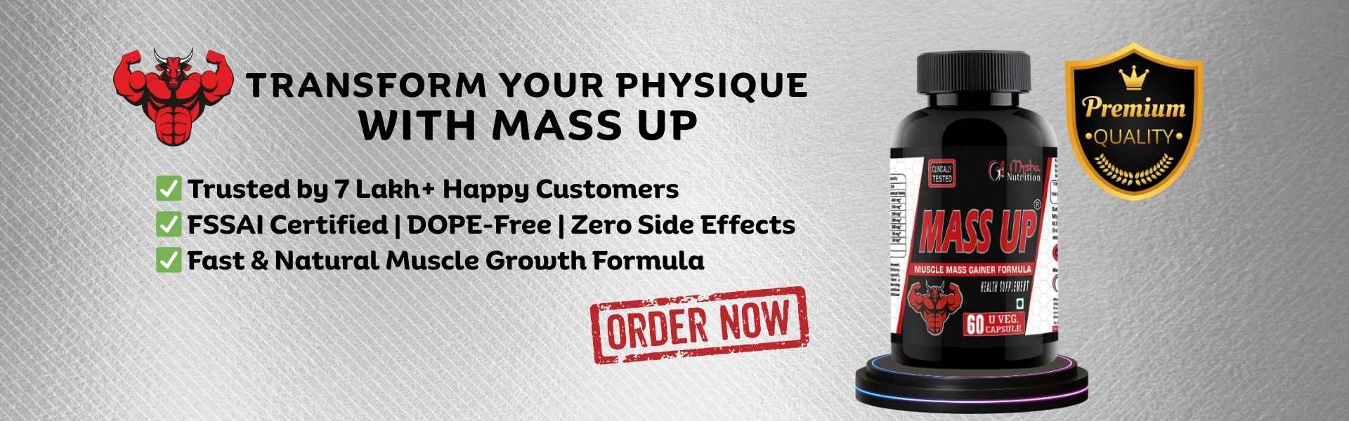 Mass UP muscle gain supplement by Mysha Nutrition – natural weight and muscle gainer with no side effects