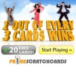 PRIME SCRATCH CARDS | 120 free spins + 100% bonus + £200 gratis